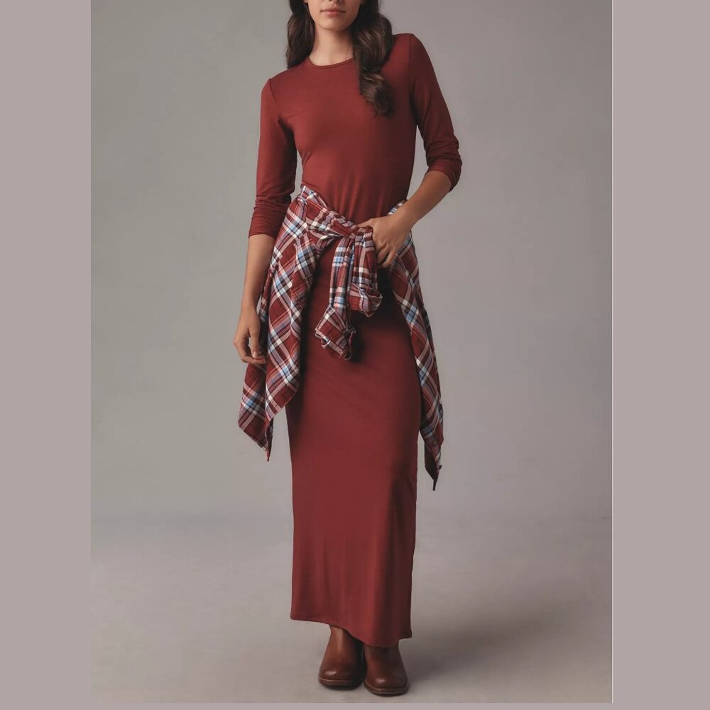 Reformation Tommie Knit Maxi Dress Wine Red XS